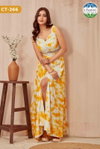 Ct 266 By Chansi Trendz Yellow Shibori Designer Gown Suppliers In India